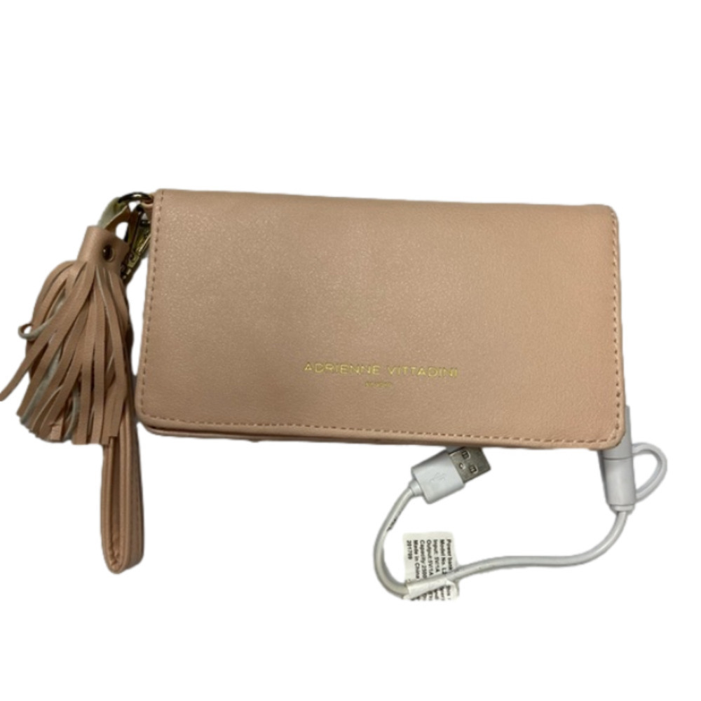 ADRIENNE Vittadini Pink Faux Leather Wristlet